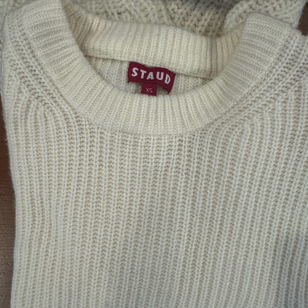 STAUD Cream Knit Sweater